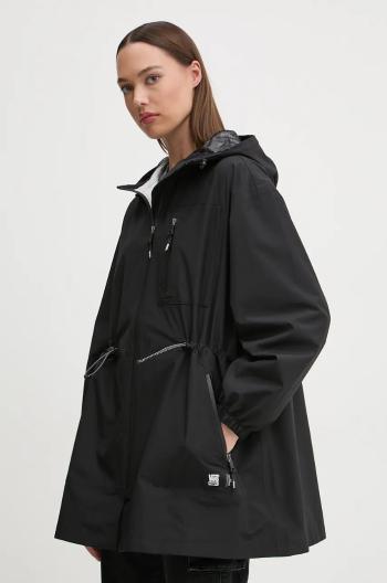 Parka Vans dámská, černá barva, přechodná, oversize, VN000HK0BLK1