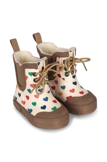 Dětské holínky Konges Sløjd THERMO BOOTS PRINT béžová barva, KS101306