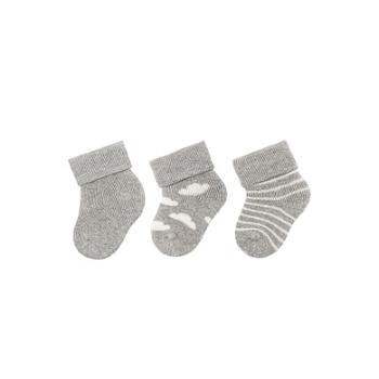 Sterntaler První ponožky 3-pack clouds light grey melange