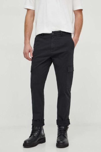 Kalhoty Pepe Jeans SLIM CARGO pánské, černá barva, ve střihu cargo, PM211641