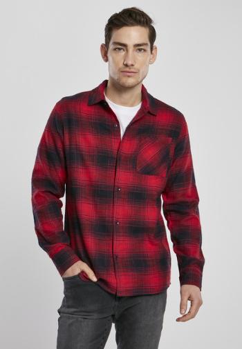 Urban Classics Oversized Checked Grunge Shirt black/red - S