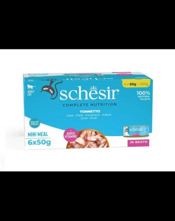 SCHESIR Set conserve pisici, Ton in sos propriu 50 g X6