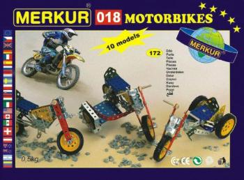 MERKUR Motocykly 018 Stavebnice 10 modelů 182ks v krabici 26x18x5cm