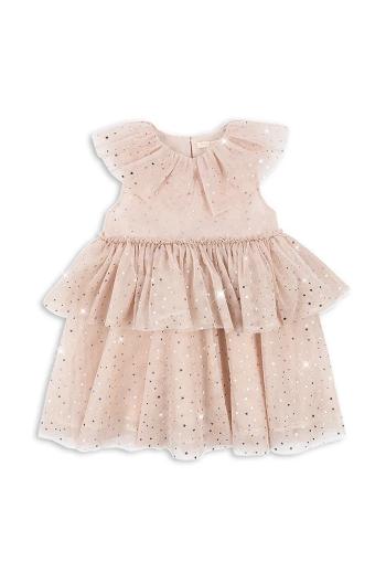 Dívčí šaty Konges Sløjd FAIRY DRESS béžová barva, mini, KS101513