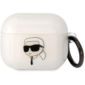 Karl Lagerfeld 3D Logo NFT Karl Head TPU Pouzdro pro Airpods 3 White (KLA3HNIKTCT)