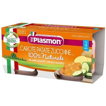 PLASMON bezlepkový zeleninový s mrkví, bramborami a cuketou 2× 80 g, 4m+ (8001040093283)