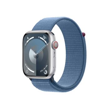 Apple Watch S9 Cellular 45 mm sport loop smart hodinky Silver/Winter Blue