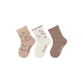 Sterntaler Ponožky 3-pack forest animals beige melange