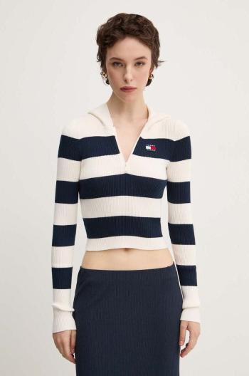 Svetr Tommy Jeans dámský, béžová barva, DW0DW18679