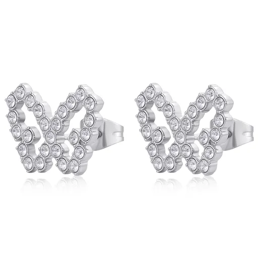 S'Agapõ Oslnivé náušnice s krystaly Motýl Twinkle SWN29