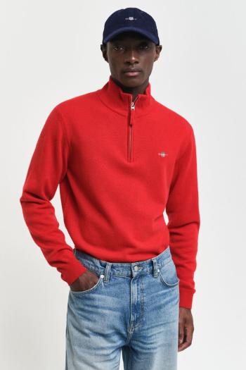 SVETR GANT SUPERFINE LAMBSWOOL HALF ZIP BRIGHT RED