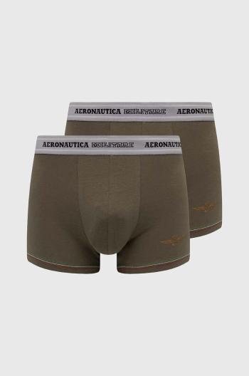 Boxerky Aeronautica Militare 2-pack pánské, zelená barva, AM1UBX004