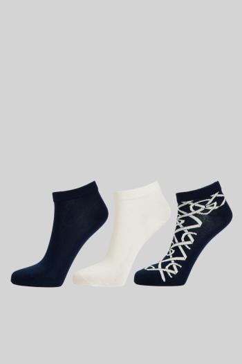 PONOŽKY GANT G PATTERN ANKLE SOCKS 3-PACK EVENING BLUE