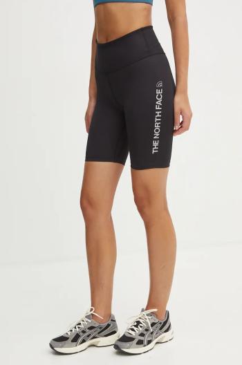 Sportovní šortky The North Face Flex dámské, černá barva, s potiskem, high waist, NF0A895GJK31