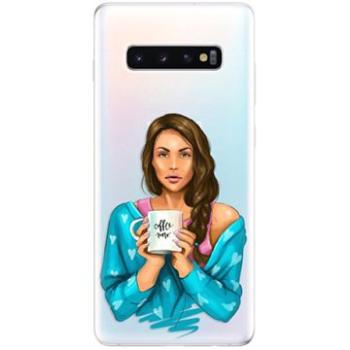 iSaprio Coffe Now - Brunette pro Samsung Galaxy S10+ (cofnobru-TPU-gS10p)