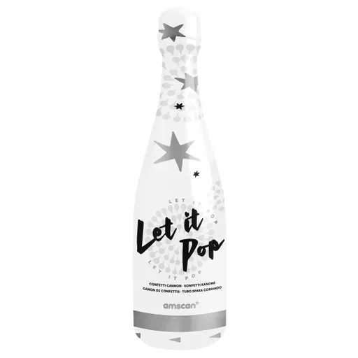 Amscan Láhev na konfety - stříbrné hvězdy 32 cm