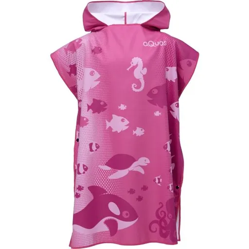 AQUOS SEA PONCHO M Dětské pončo z rychleschnoucího materiálu, růžová, velikost