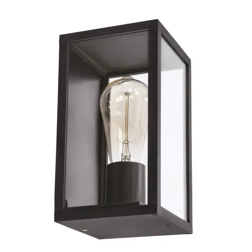 Obdélníková zahradní fasádní lampa Hoya 12x22cm černá 1x60W E27 IP44