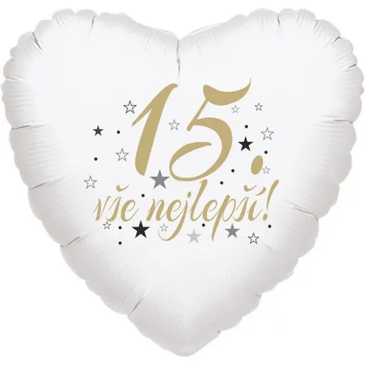 15. narozeniny balónek srdce -