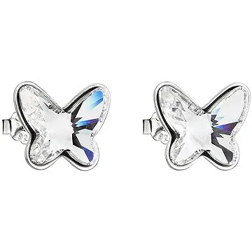 EVOLUTION GROUP 31251.1 pecky, motýl, dekorovaný krystaly Swarovski® (Ag925/1000, 2,4 g, bílé) (8590962319439)