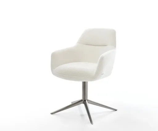 Jídelní židle Pejo-Flex bouclé měkký béžová křížová podnož