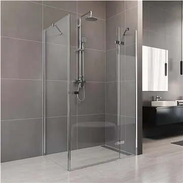 Mereo Sprchový kout, Novea, obdélník, 110x80 cm, chrom ALU, sklo Čiré, dveře pravé a pevný díl (CK10514ZP)