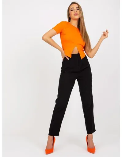 Dámské kalhoty s vysokým pasem ROSA černé