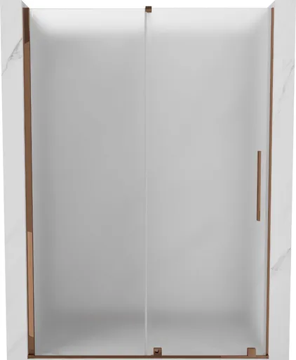 MEXEN/S Velar posuvné sprchové dveře 140, dekor, růžové zlato 871-140-000-31-60