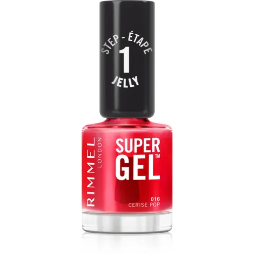 Rimmel Super Gel gelový lak na nehty bez užití UV/LED lampy odstín 016 Cerise Pop 12 ml