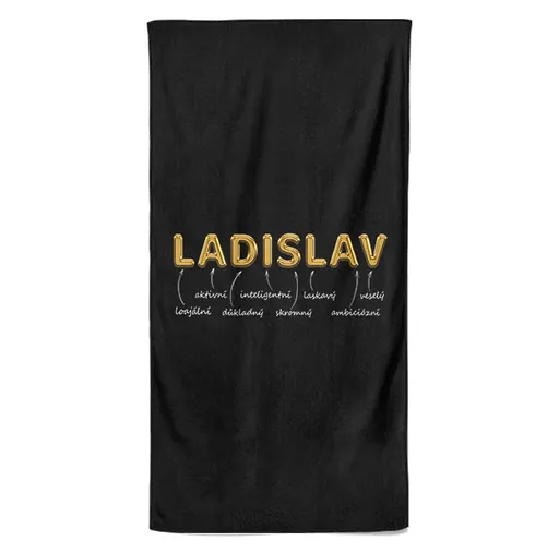 Osuška Mužská jména – GOLD (Jméno: Ladislav, Velikost osušky: 70x140cm)