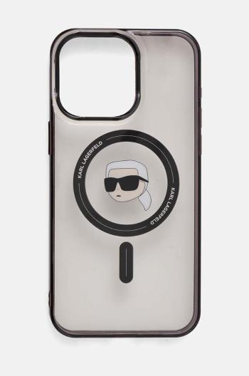 Obal na telefon Karl Lagerfeld iPhone 15 Pro Max 6.7 pruhledná barva, KLHMP15XHKHNOTK