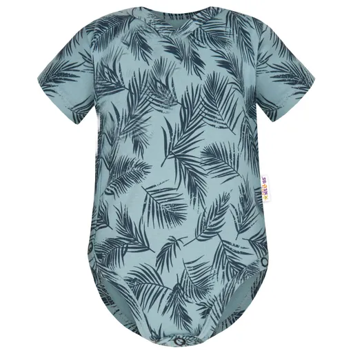 Baby Nellys Bavlněné body krátký rukáv, Palmy - zelené vel.  80