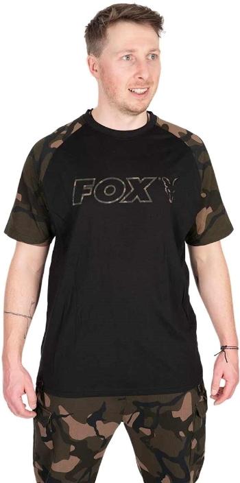 Fox Fishing Tričko Black/Camo Outline T-Shirt - L