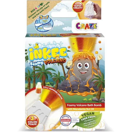 Craze INKEE Foamy Volcano koupelová bomba pro děti 1 ks