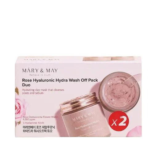 MARY & MAY Sada masek Rose Hyaluronic Hydra Wash Off Pack Duo