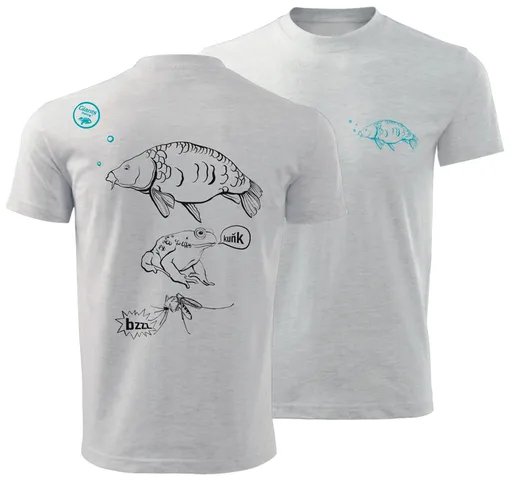 Giants fishing tričko dětské kapřík šedé - 9-11 let