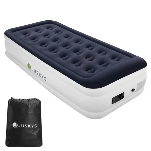 Nafukovací matrace s pumpou, 191×91×44 cm, modro-bílá