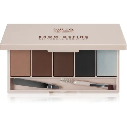 MUA Makeup Academy Brow Define paletka pudrových stínů na obočí s aplikátorem 1 ks