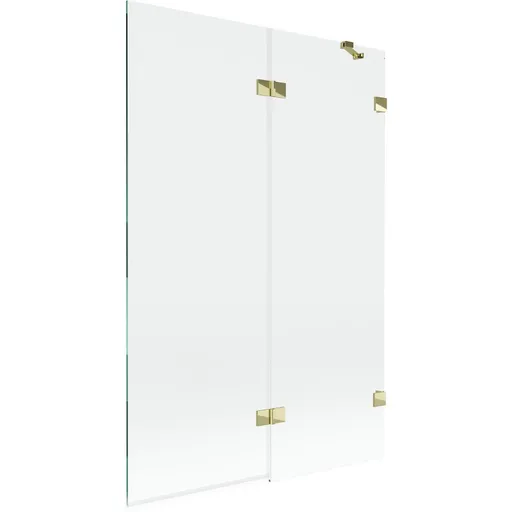 MEXEN/S Lunar vanová zástěna 2-křídlová pravá 120 x 150, transparent, zlatá 897-120-100-50-00-P
