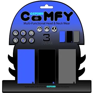 OXFORD nákrčníky Comfy jednobarevné, (sada modrý/černý/šedý, 1ks od barvy) (M167-52)