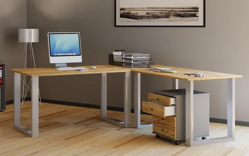 VCM Rohový stůl Lona 190x130x50 U-nohy, dub medový