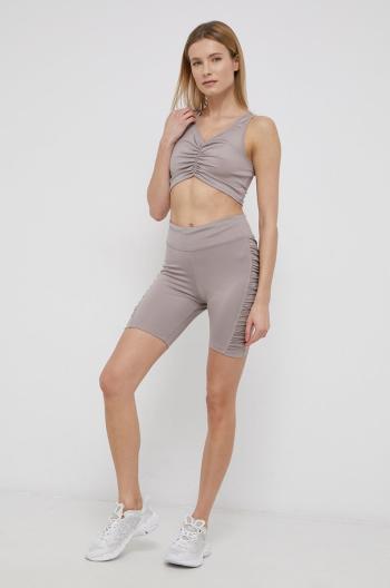 Tréninkové šortky Reebok H56373 dámské, žlutá barva, hladké, high waist