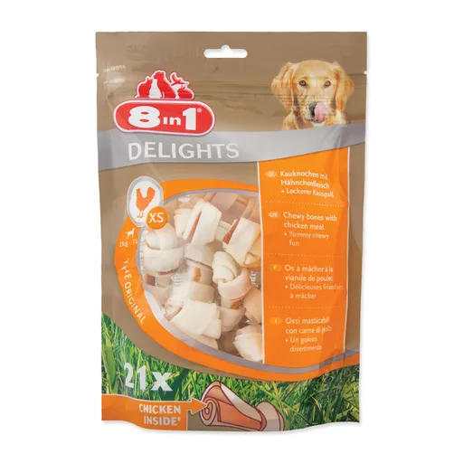 8in1 Pochoutka Delights kost žvýkací XS 21 ks