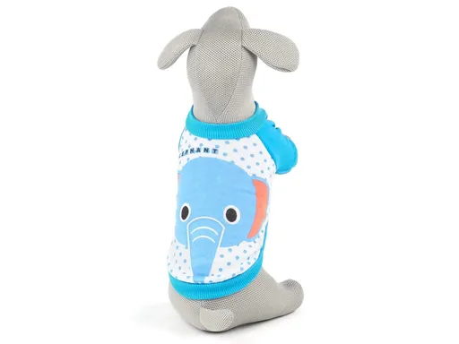 Vsepropejska Elephant mikina pro psa s potiskem Barva: Modrá, Délka zad (cm): 20, Obvod hrudníku: 24 - 30 cm