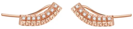 Rosato Podélné bronzové náušnice se zirkony Cubica RZO041