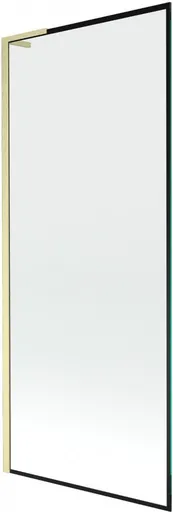 MEXEN/S Next L vanová zástěna FIX 80 x 150, černá vzor, zlatá kartáčovaná 895-080-000-03-70-55