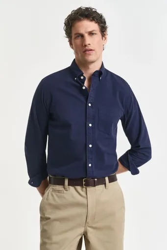 KOŠILE GANT REG GMNT DYED TWILL SHIRT EVENING BLUE