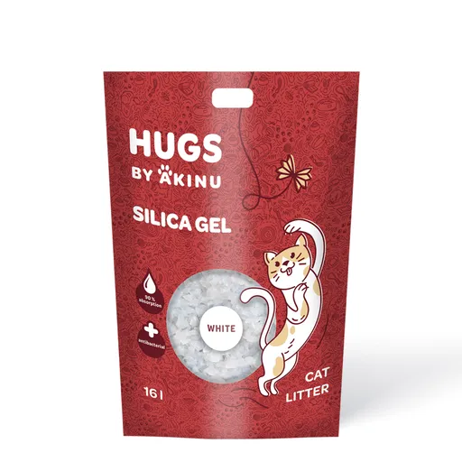 Akinu HUGS by Akinu Silika gel bílý stelivo pro kočky 16 l