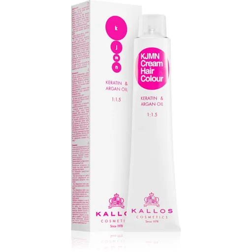 Kallos KJMN Professional Cream Hair Colour Keratin & Argan Oil barva na vlasy s keratinem a arganovým olejem odstín 11.1 Very Light Ash Blond Extra 10