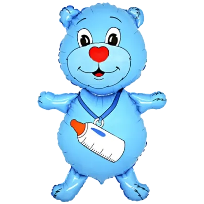 Baloon Party Fóliový balón - Macko s lahví (modrý)